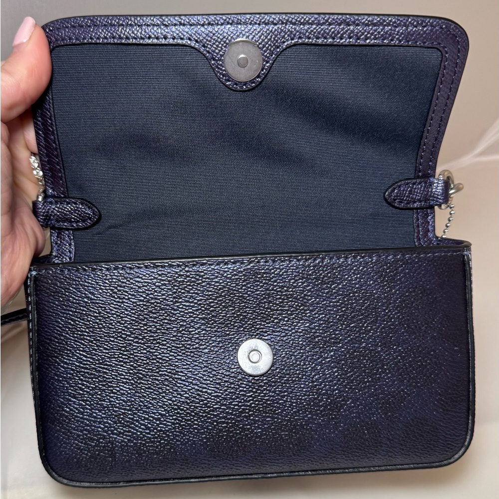 NWT Coach Mini Josie Top Handle Bag In Signature CCK68 Blue/Navy - Picture 6 of 8